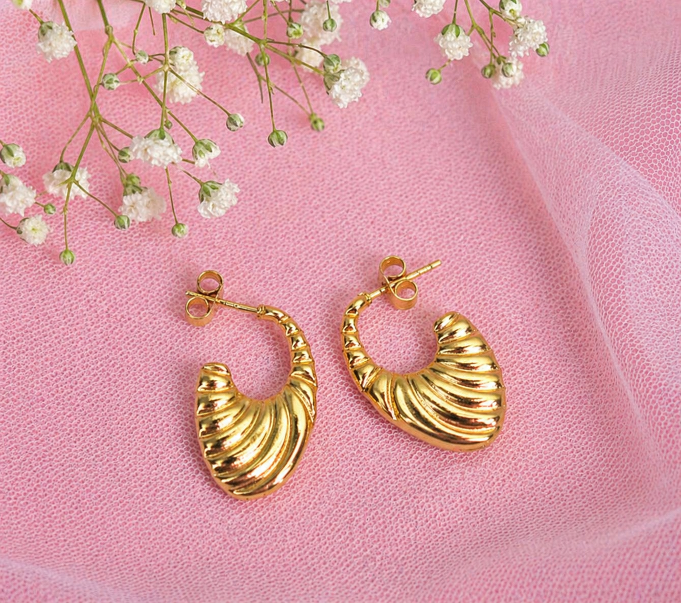 Bold Gold Textured Earrings