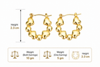 Gold Heart Beaded Hoop Earrings