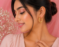 Gold Heart Beaded Hoop Earrings