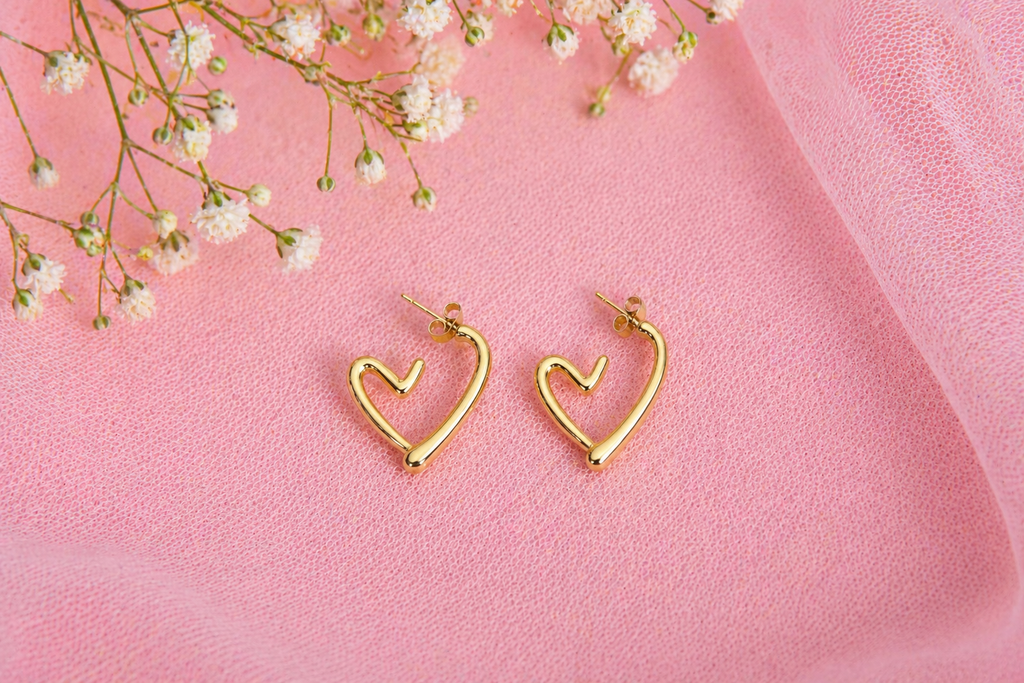 Forever Love Gold Heart Earrings
