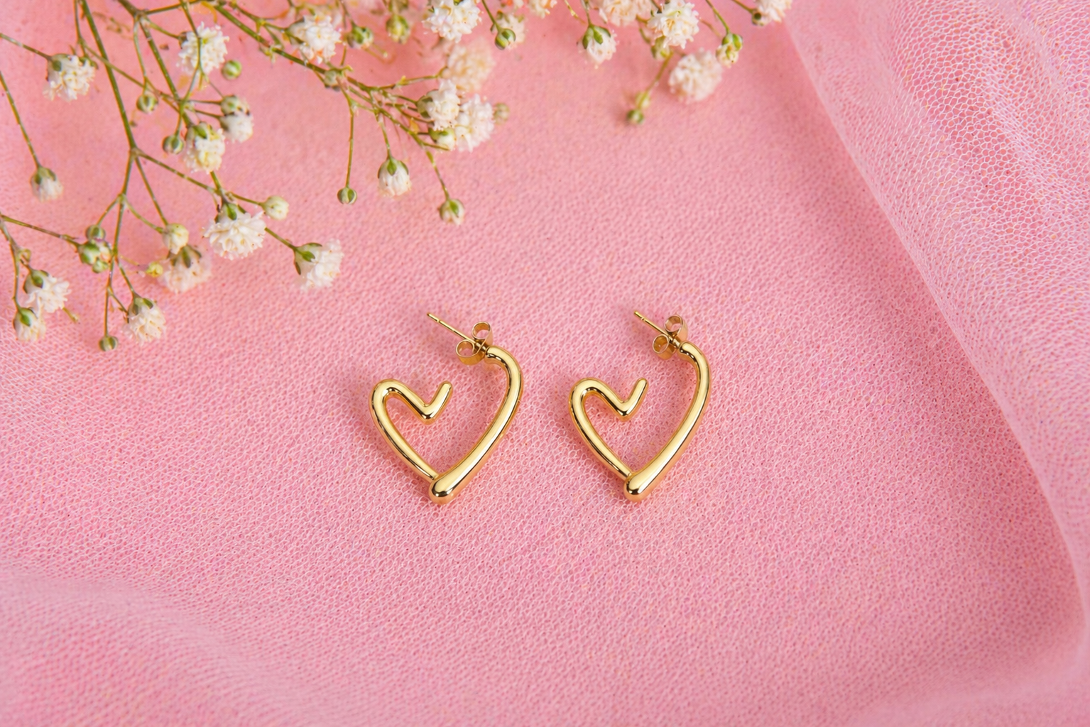 Forever Love Gold Heart Earrings