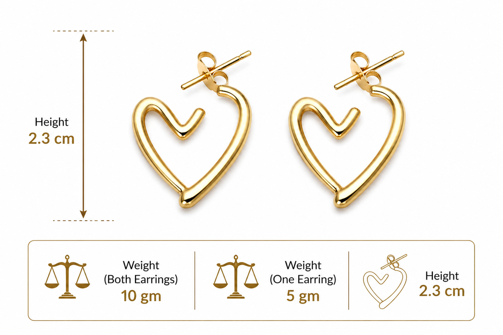 Forever Love Gold Heart Earrings