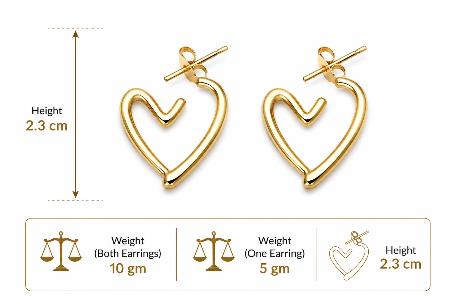 Forever Love Gold Heart Earrings