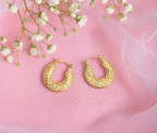 Textured Gold Statement Hoop Earrings