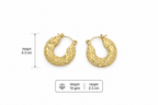 Textured Gold Statement Hoop Earrings