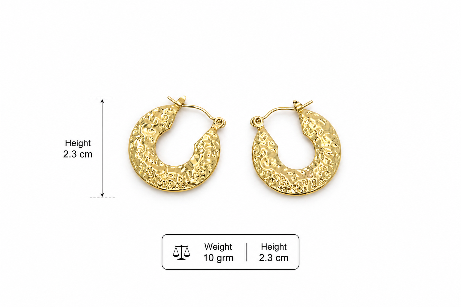 Textured Gold Statement Hoop Earrings