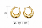 Bold Twisted Gold Hoop Earrings