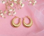 Bold Twisted Gold Hoop Earrings