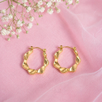 Modern Wavy Gold Hoop Earrings