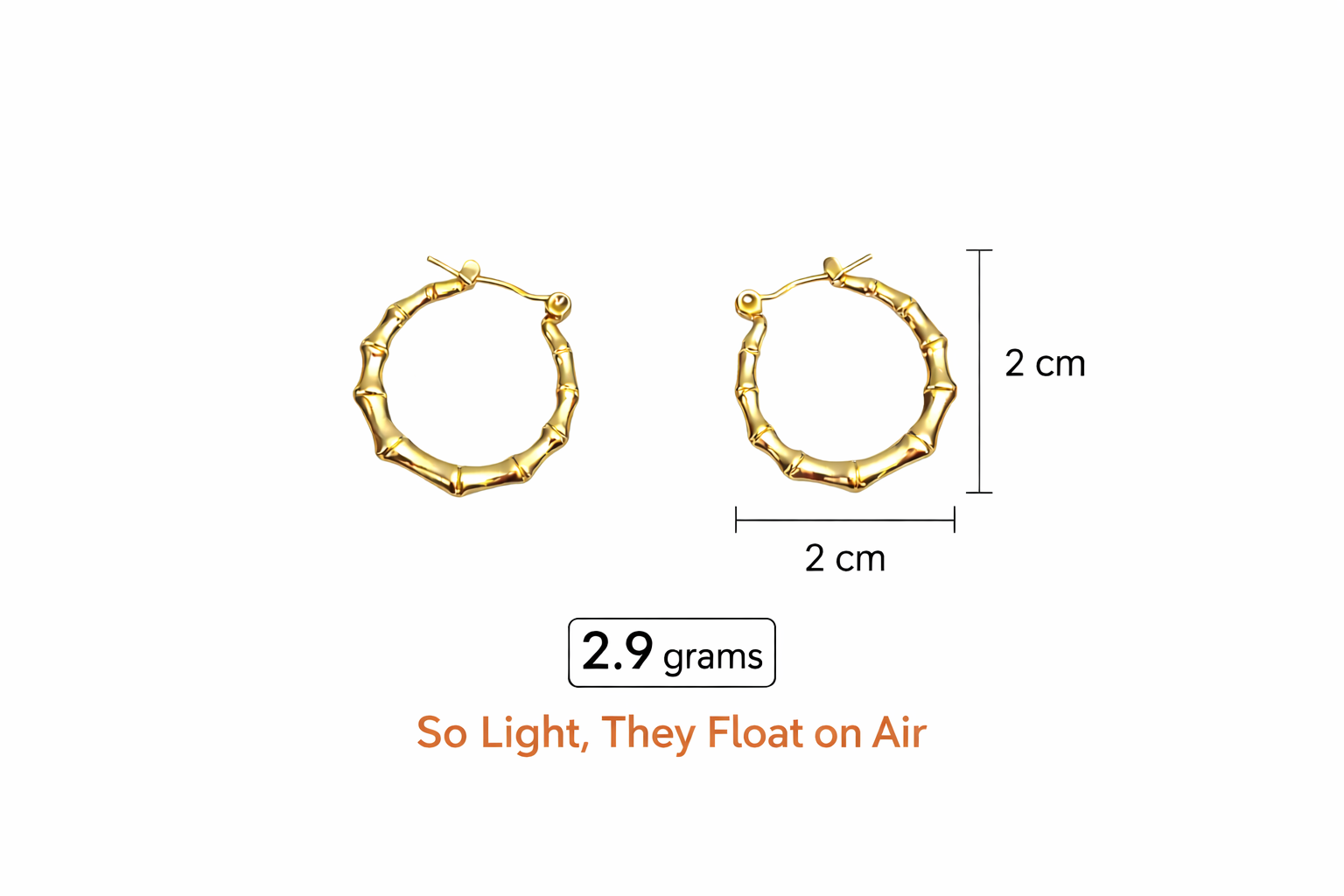 Gold Bamboo Hoop Earrings