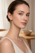Gold Bamboo Hoop Earrings