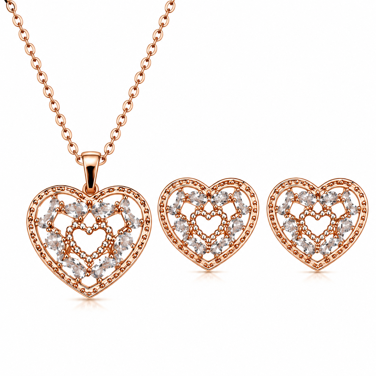 Radiant Heart Crystal Jewelry Set