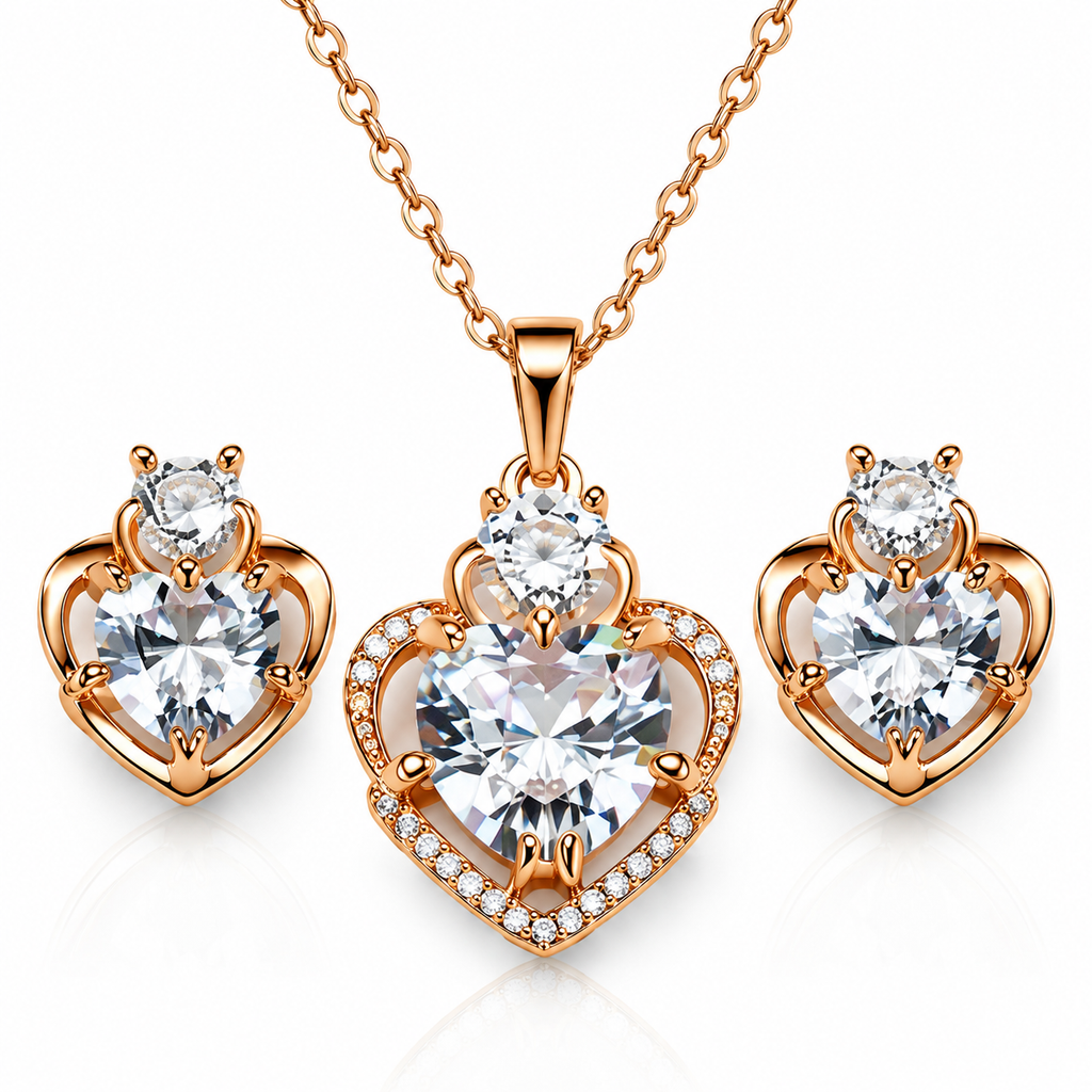 Sparkling Heart Jewelry Set Elegance