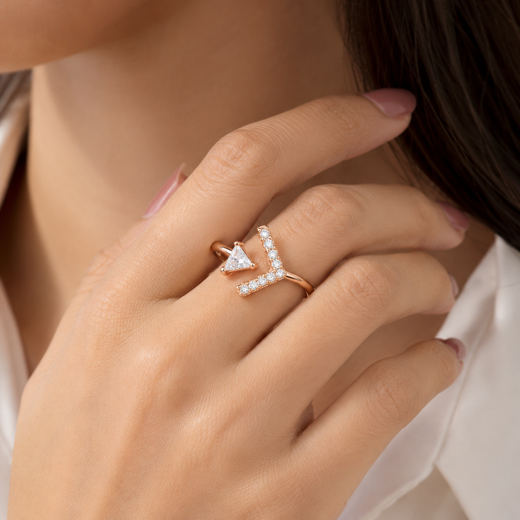 Elegant Spark Adjustable Crystal Ring