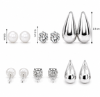 Elegant Silver Stud Earrings Trio