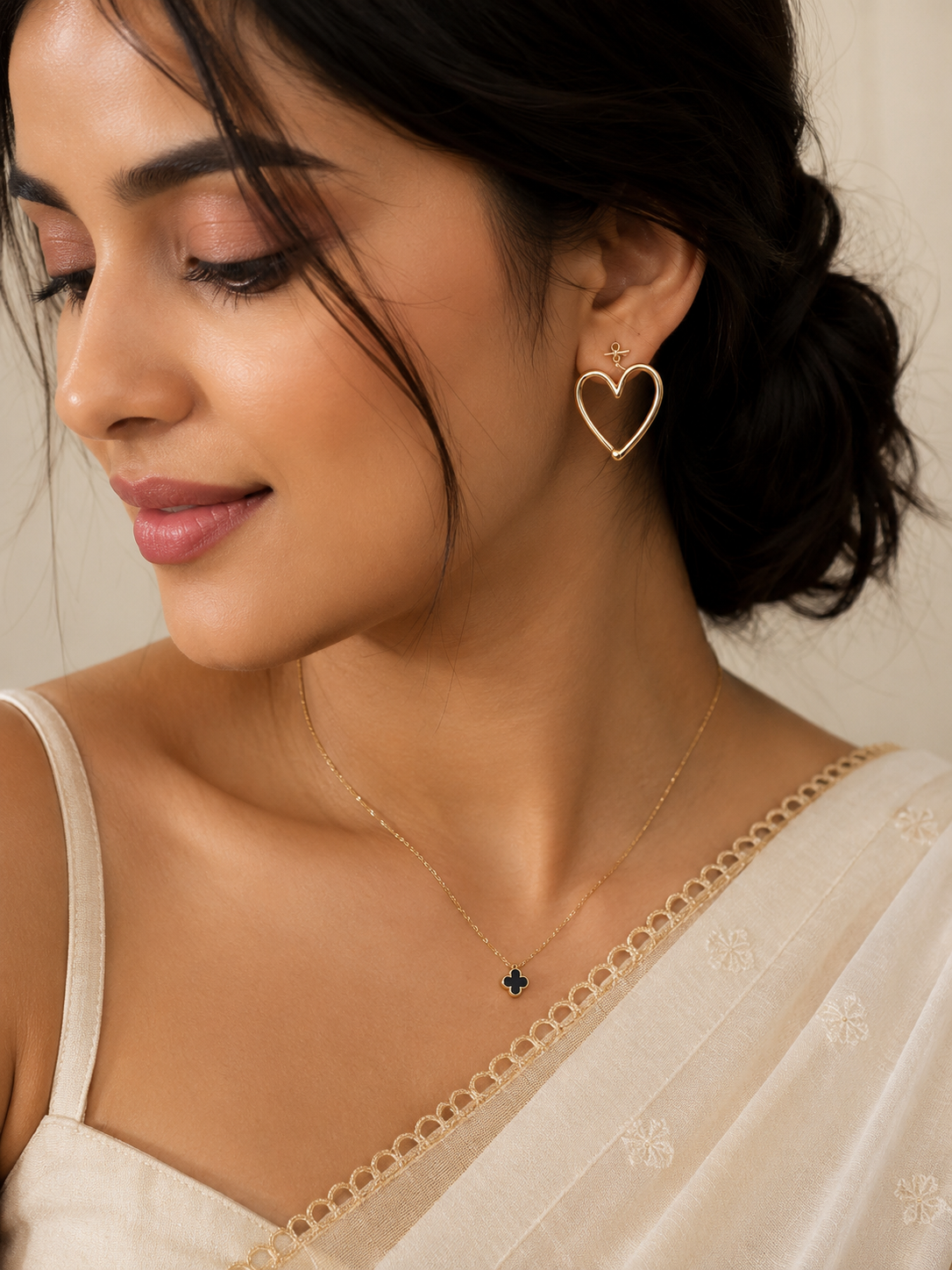 Forever Love Gold Heart Earrings