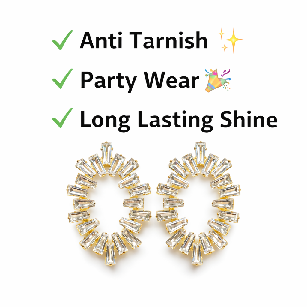 Radiant Crystal Circle Statement Earrings