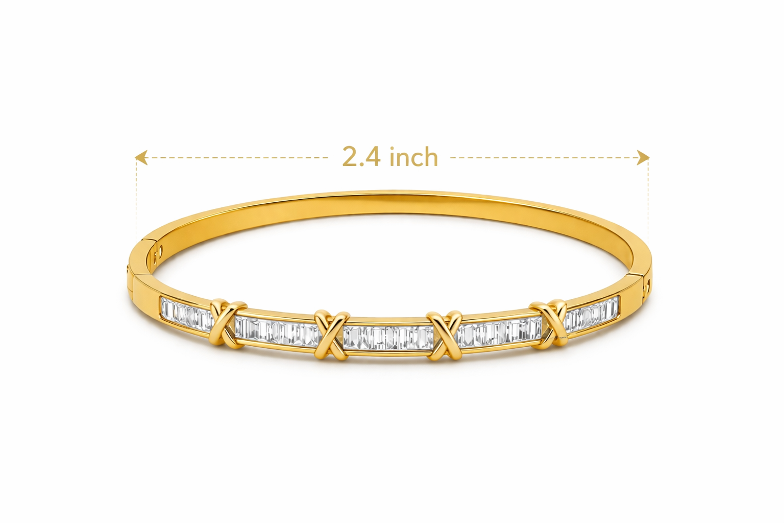Elegant Crystal Bar Gold Bangle