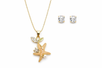Charming Starfish Pendant Necklace Set
