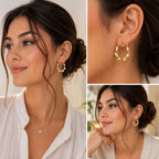 Modern Wavy Gold Hoop Earrings