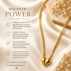 Golden Heart Magnetic Pendant Necklace