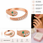 Elegant Serpent Adjustable Crystal Ring