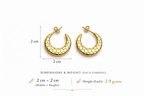Textured Gold Crescent Hoop Earrings