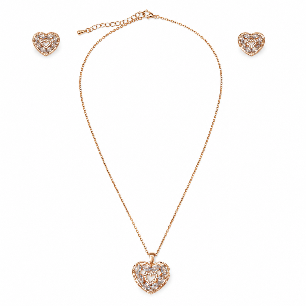 Radiant Heart Crystal Jewelry Set