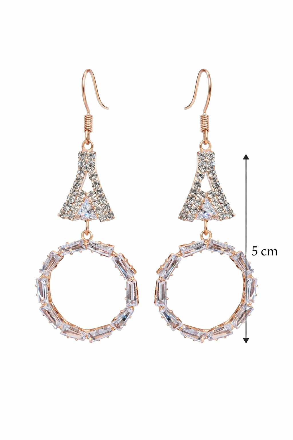 Elegant Crystal Hoop Drop Earrings