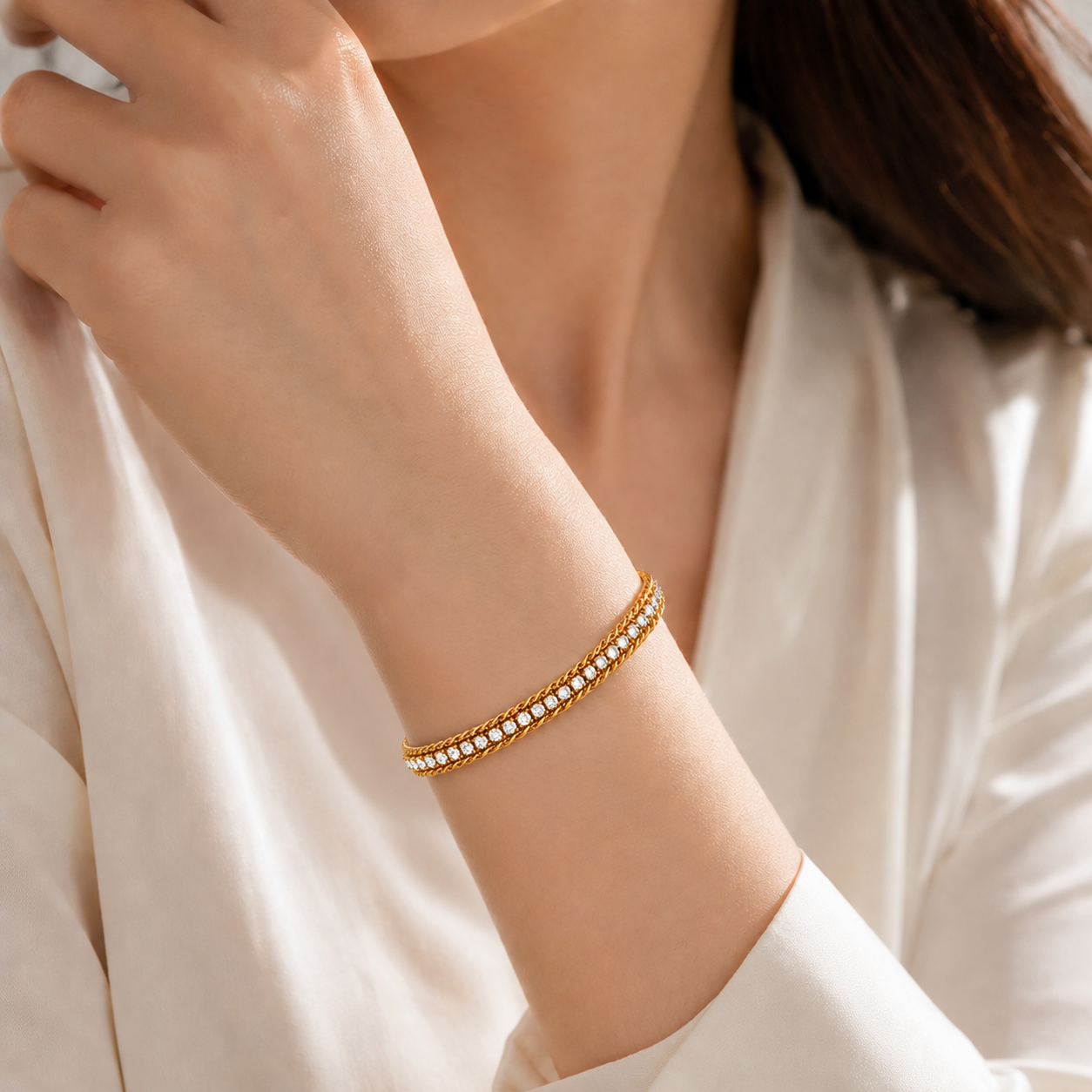Elegant Crystal Chain Link Bracelet