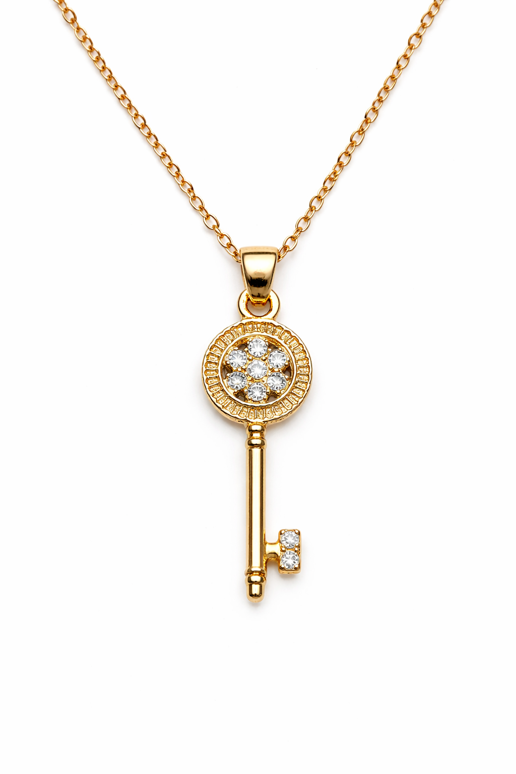 Elegant Crystal Key Necklace Set