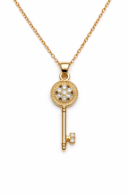 Elegant Crystal Key Necklace Set