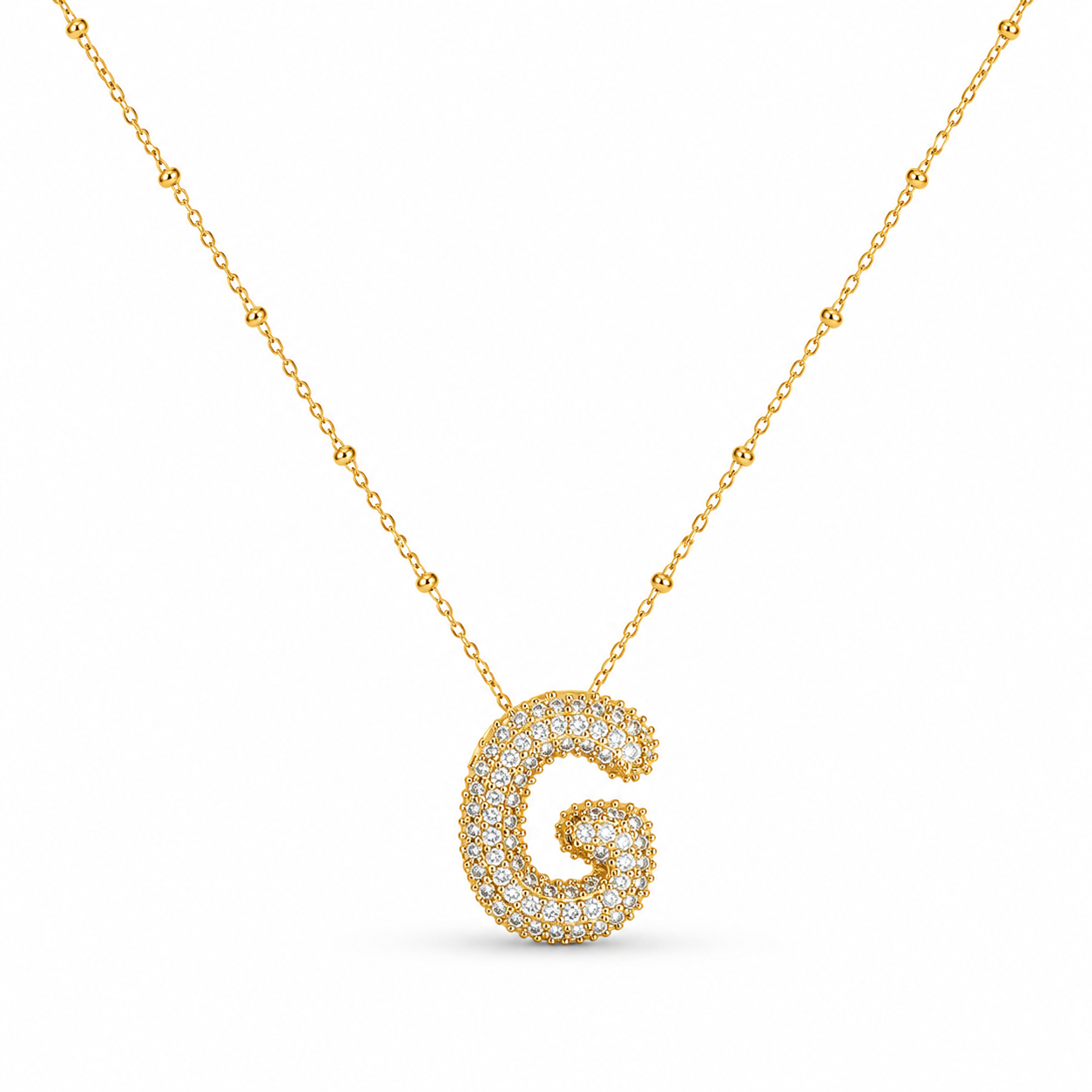 Sparkling Initial G Pendant Necklace