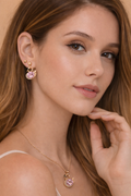 Graceful Pink Swan Jewelry Set