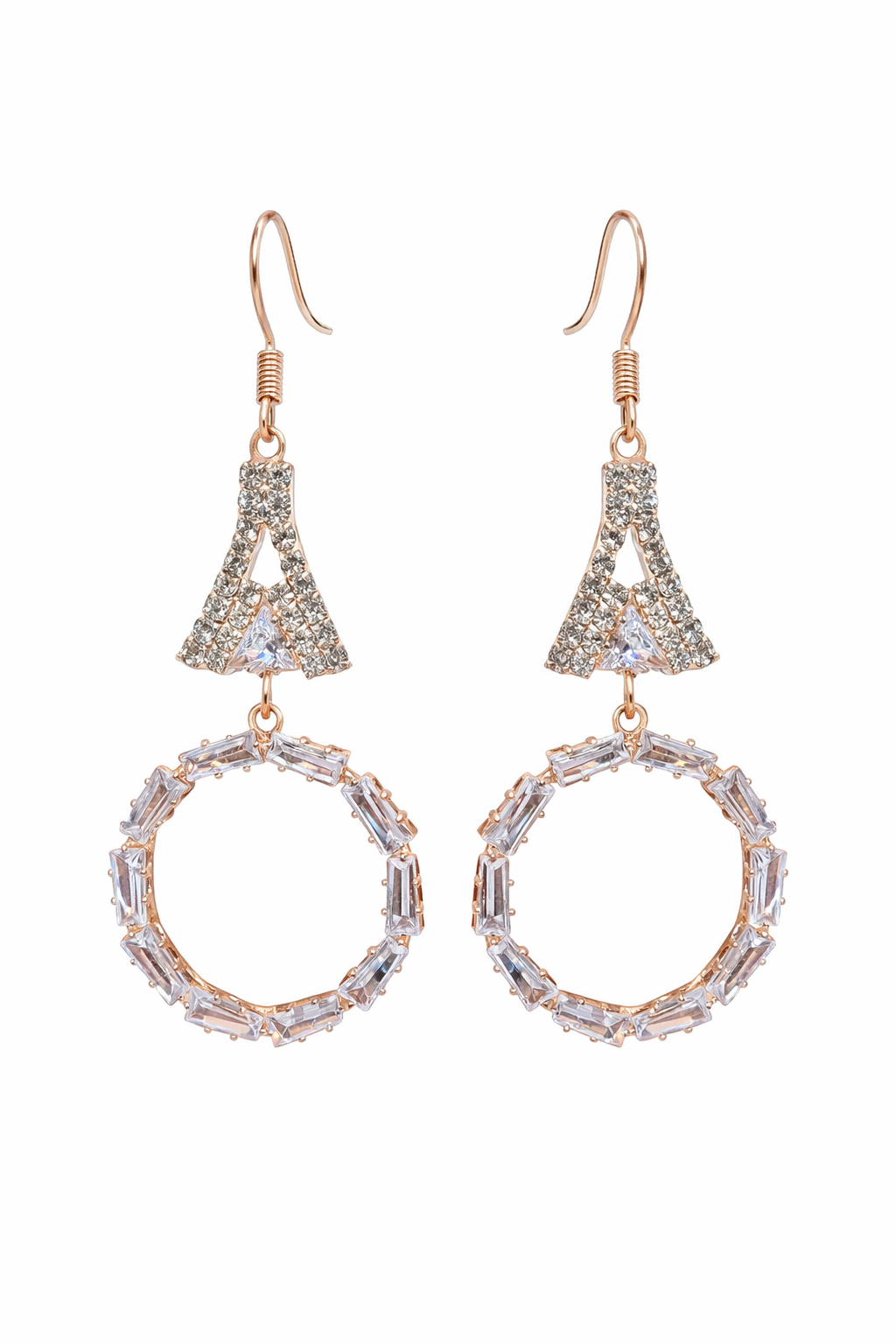 Elegant Crystal Hoop Drop Earrings