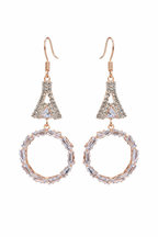 Elegant Crystal Hoop Drop Earrings