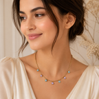 Delicate Gold Multicolor Gemstone Necklace