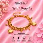 Elegant Layered Heart Charm Bracelet