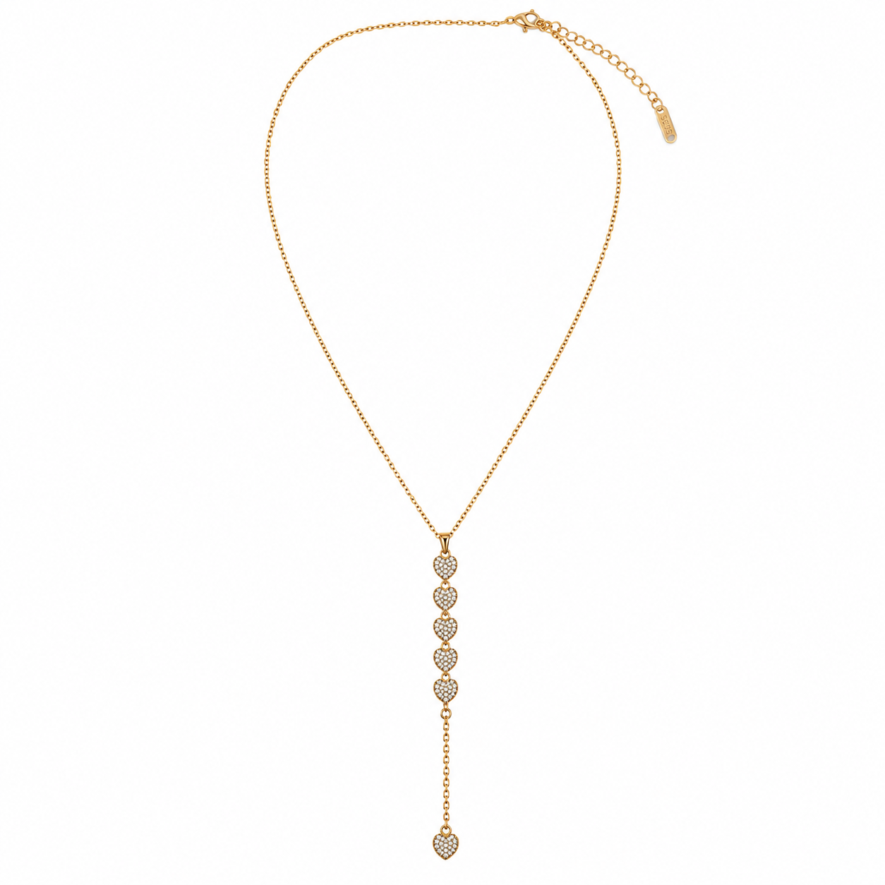 Sparkling Heart Drop Pendant Necklace