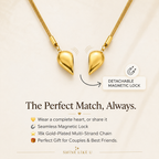 Golden Heart Magnetic Pendant Necklace