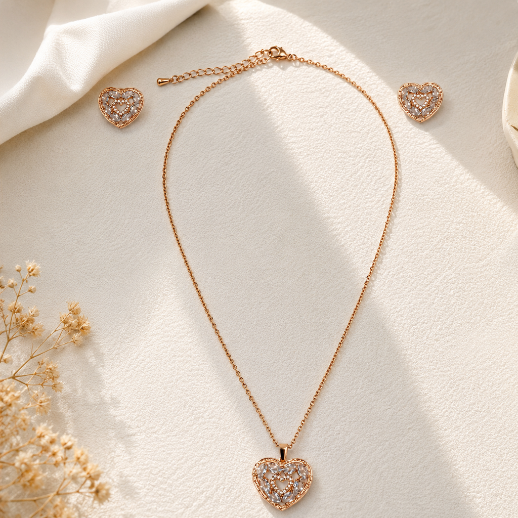 Radiant Heart Crystal Jewelry Set