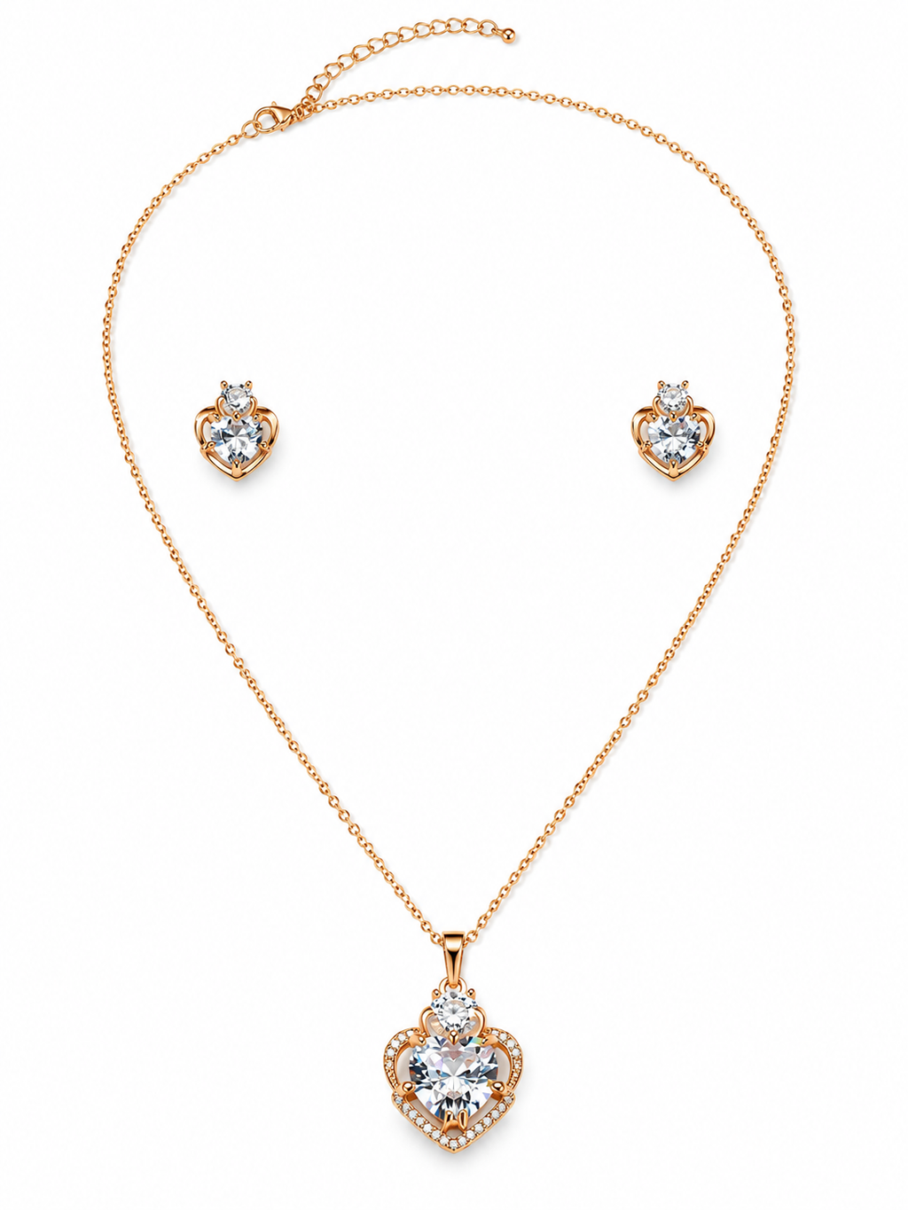 Sparkling Heart Jewelry Set Elegance