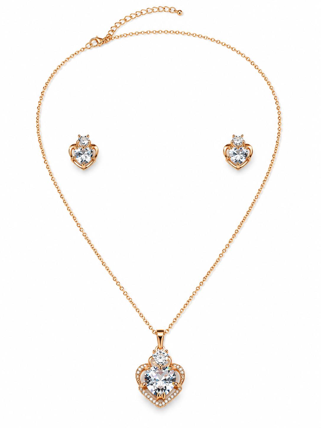 Sparkling Heart Jewelry Set Elegance