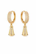 Sparkling Gold Drop Hoop Earrings
