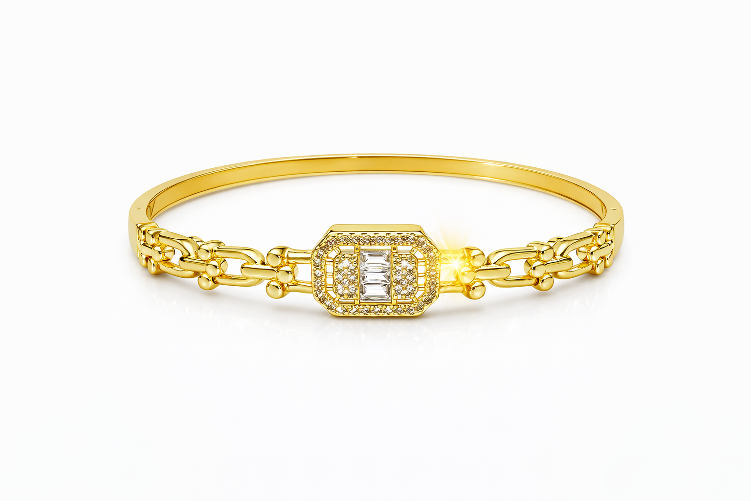 Timeless Spark Crystal Link Bangle