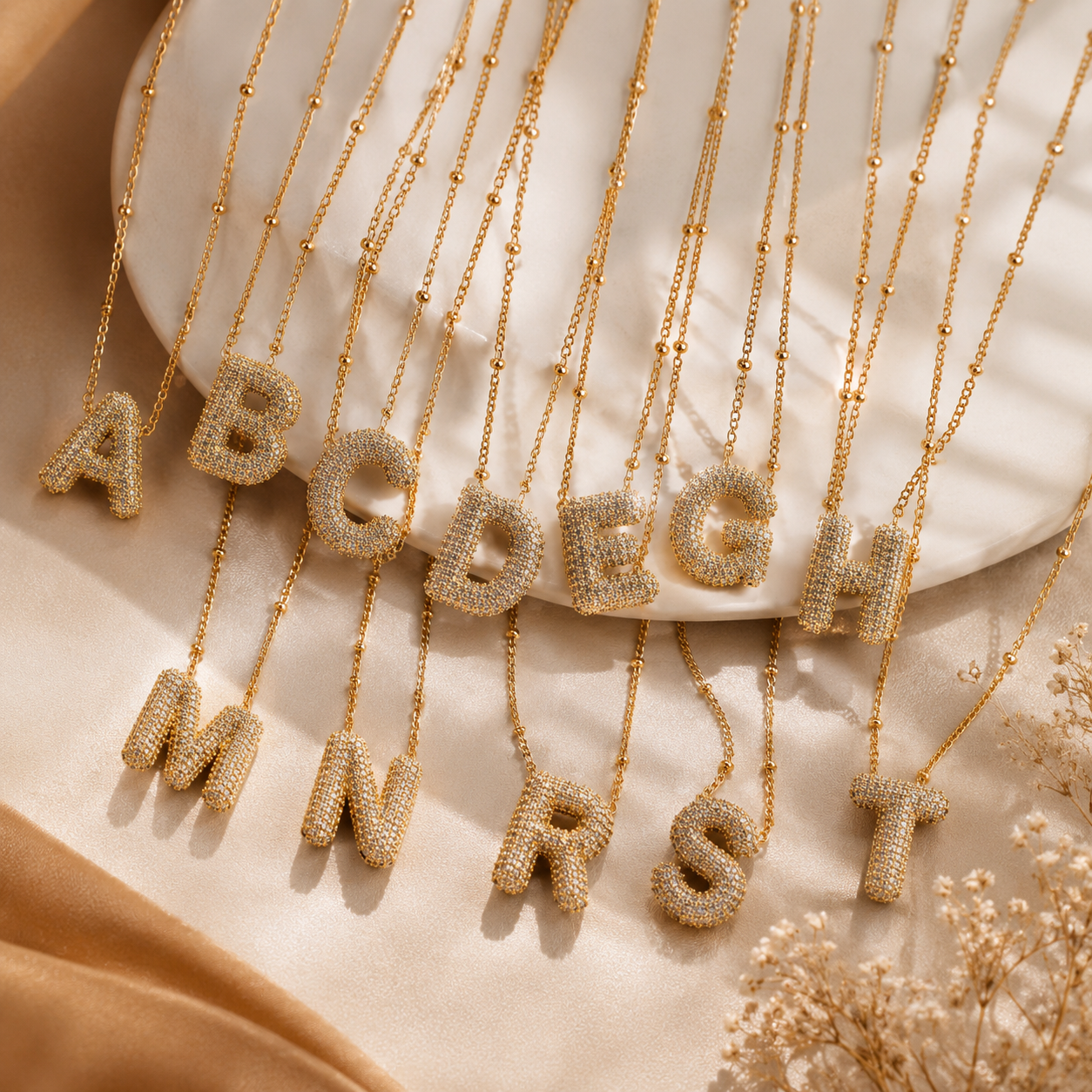 Sparkling Initial B Pendant Necklace