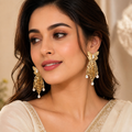Gold Butterfly Statement Tassel Earrings
