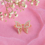 Dazzling Butterfly Adjustable Crystal Ring