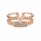 Luxe Crystal Adjustable Statement Ring