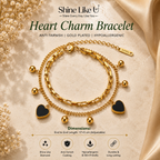 Elegant Heart Charm Bracelet Duo